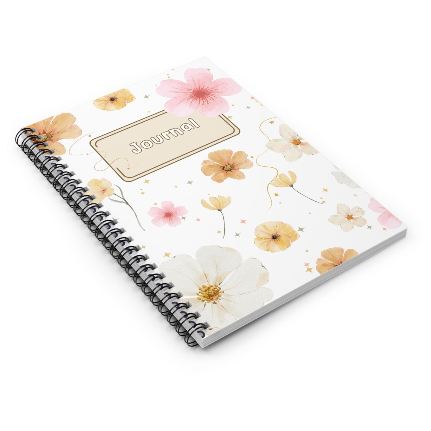 Journal Floral Spiral Notebook - Ruled Line Flower Journal Botanical Diary Cute Planner Nature Notepad Garden Bullet Journal