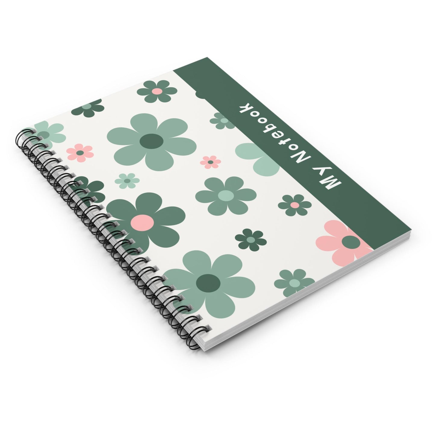 Green & Pink My Notebook, Personalized Journal, Custom Writing Pad, Spiral Notepad, Gift for Writers, School Stationery