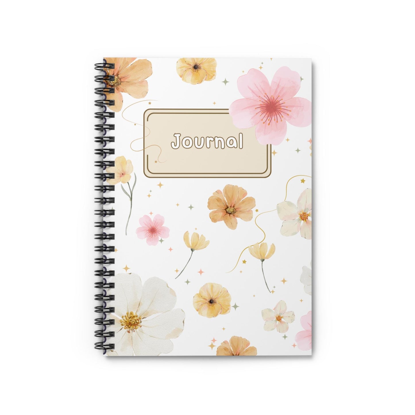 Journal Floral Spiral Notebook - Ruled Line Flower Journal Botanical Diary Cute Planner Nature Notepad Garden Bullet Journal