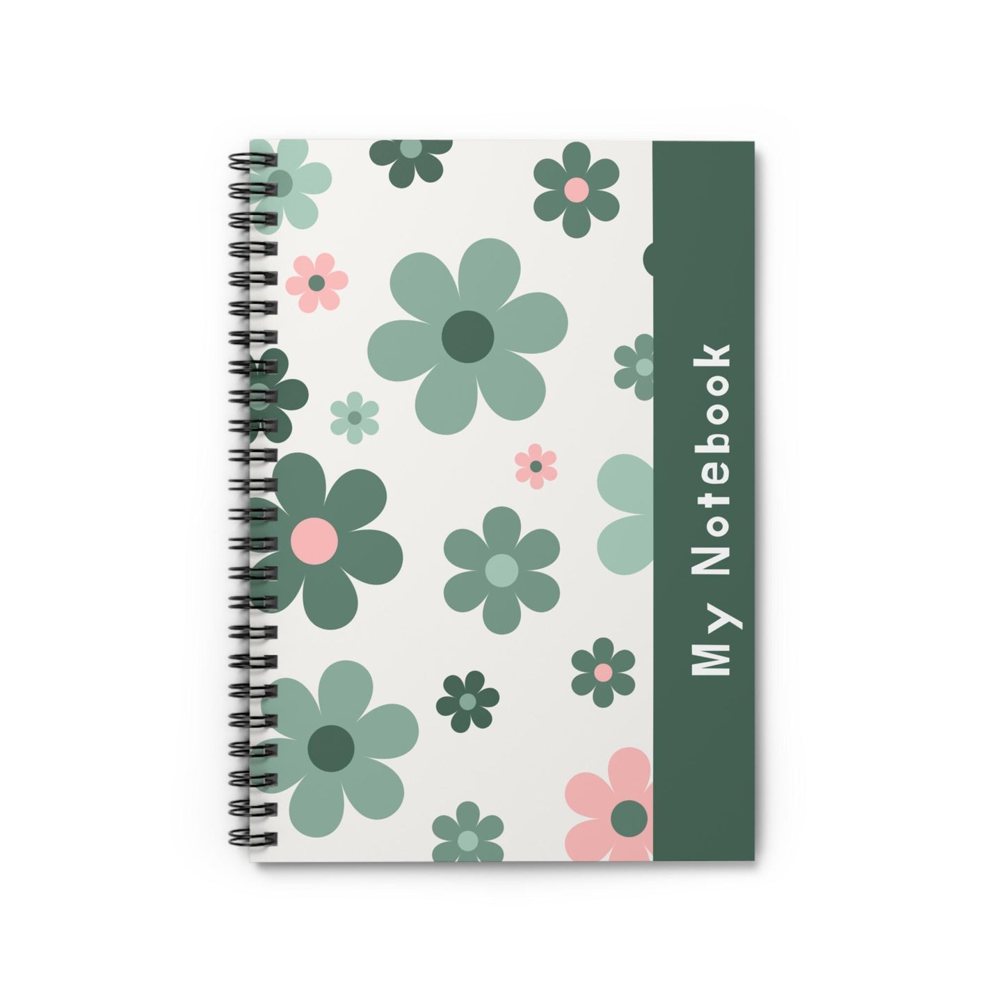Green & Pink My Notebook, Personalized Journal, Custom Writing Pad, Spiral Notepad, Gift for Writers, School Stationery