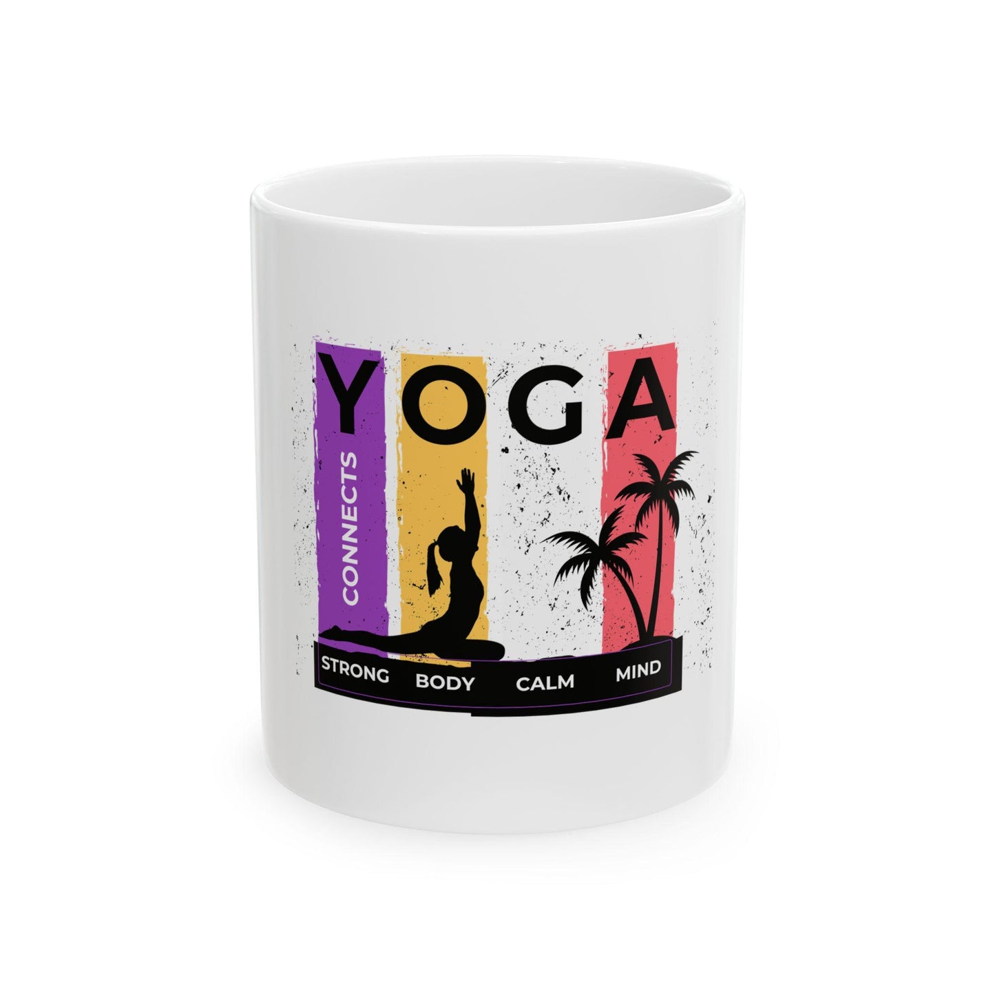 Strong Body Calm Mind Mug – Motivational Coffee Cup – Wellness Tea Mug – Gym Fitness Gift – Yoga Affirmation Mug (11oz, 15oz)