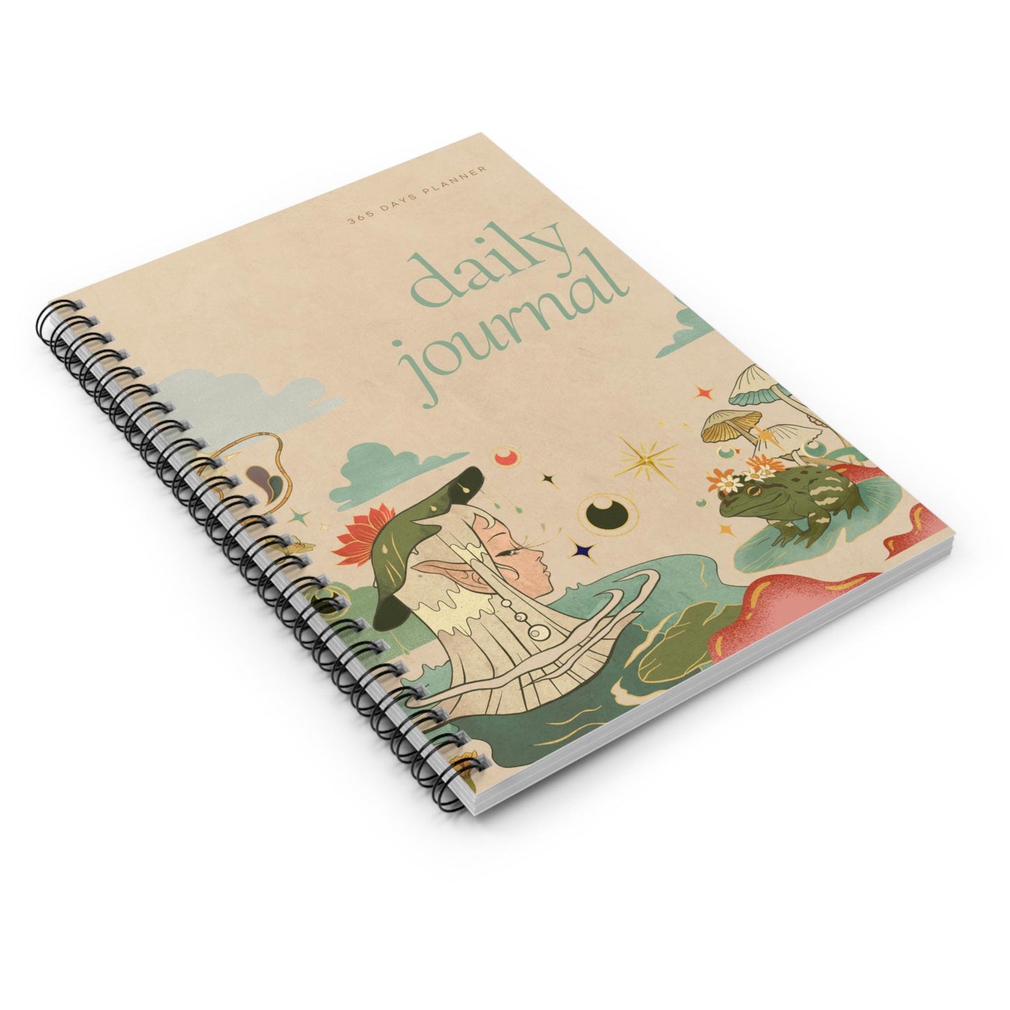 Enchanting Pond Daily Journal Spiral Notebook Ruled Line Planner Diary Writing Pad – Ruled Notebook Planner Writing Pad