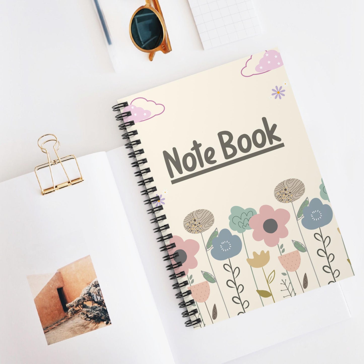 Spring Elegant Notebook for Writing Journal Notes Spiral Bound Ruled Line Diary Bullet Journal Blank Pages - Great Gift Idea