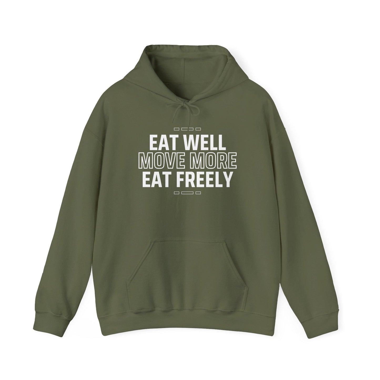 Eat Well Move More Hoodie – Motivational Fitness Sweatshirt – Wellness Gym Hoodie – Healthy Lifestyle Pullover – Workout Hoodie
