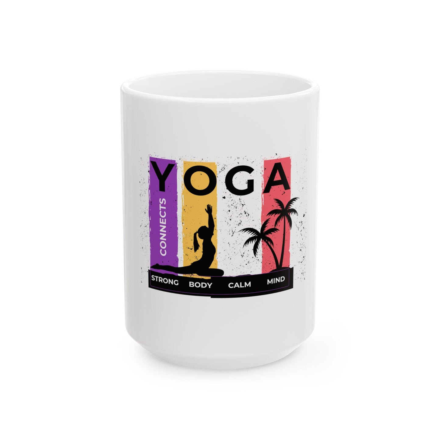 Strong Body Calm Mind Mug – Motivational Coffee Cup – Wellness Tea Mug – Gym Fitness Gift – Yoga Affirmation Mug (11oz, 15oz)