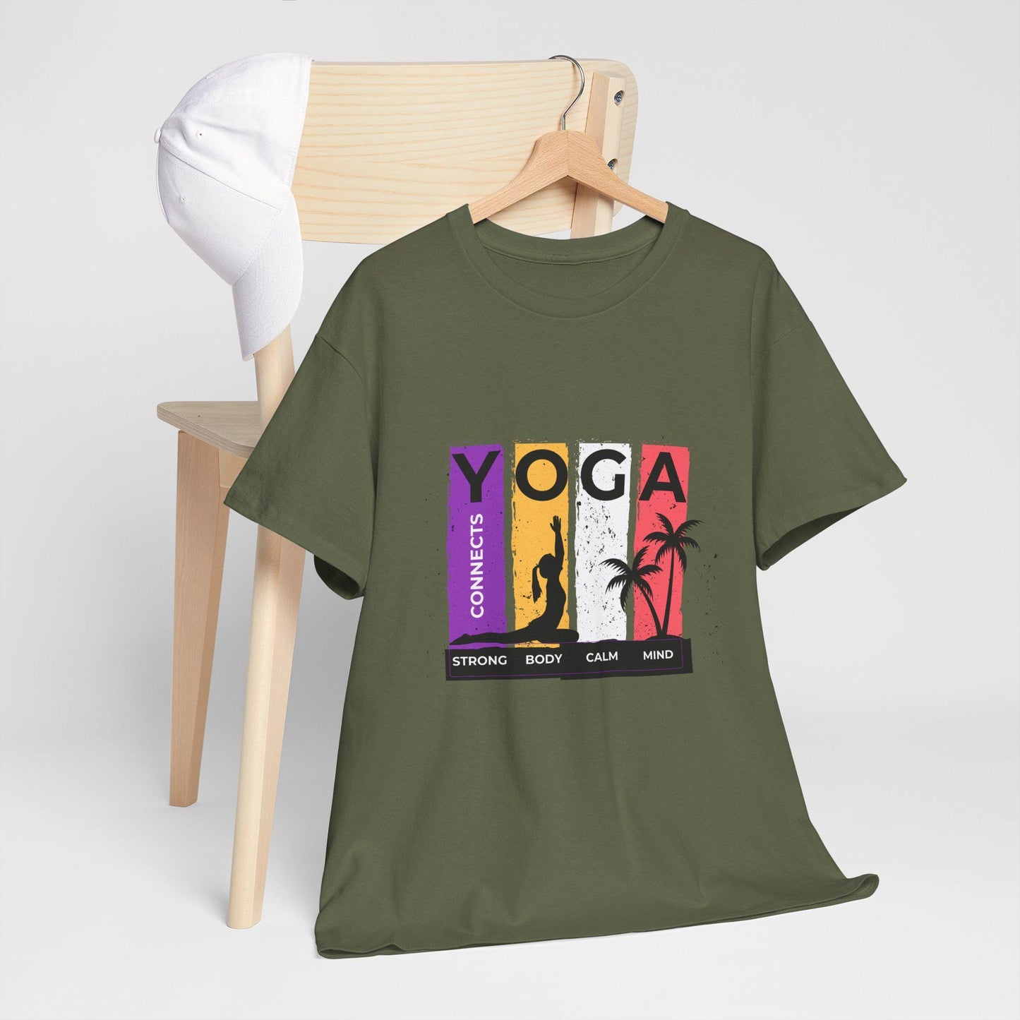 Strong Body Calm Mind T-Shirt – Unisex Heavy Cotton Tee – Fitness and Wellness Shirt – Workout Motivation Tee – Yoga and Mindfulness Apparel
