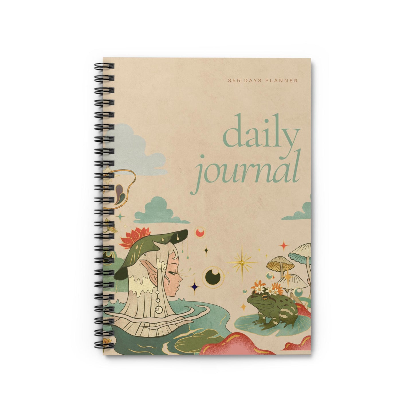 Enchanting Pond Daily Journal Spiral Notebook Ruled Line Planner Diary Writing Pad – Ruled Notebook Planner Writing Pad