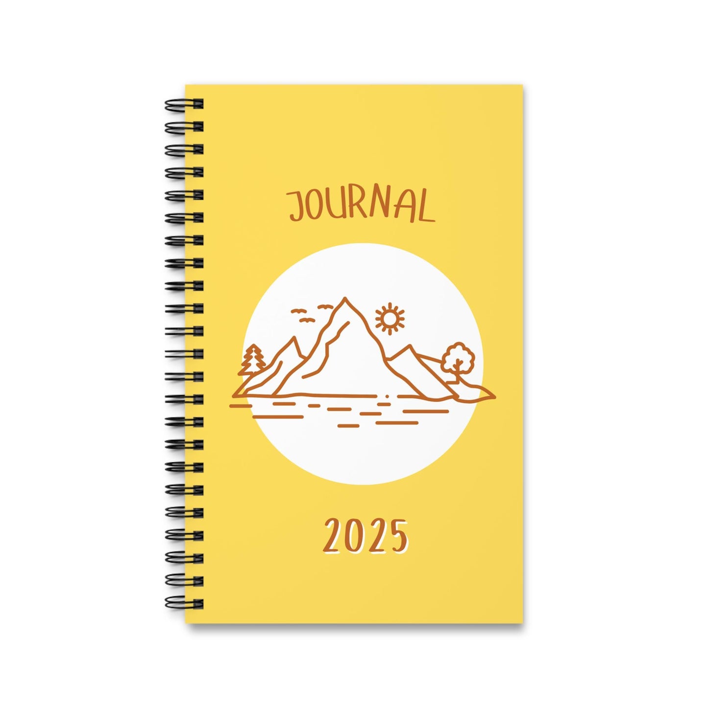 2025 Adventures Spiral Yellow Journal Travel Diary Notebook Planner Bullet Grid Notepad Gift for Writers Cute Stationery Set