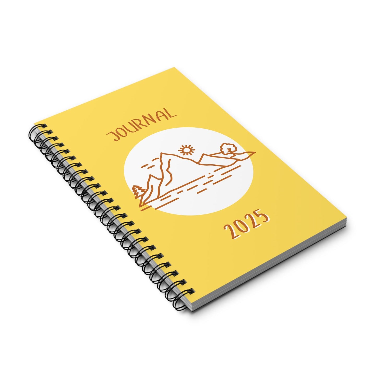 2025 Adventures Spiral Yellow Journal Travel Diary Notebook Planner Bullet Grid Notepad Gift for Writers Cute Stationery Set