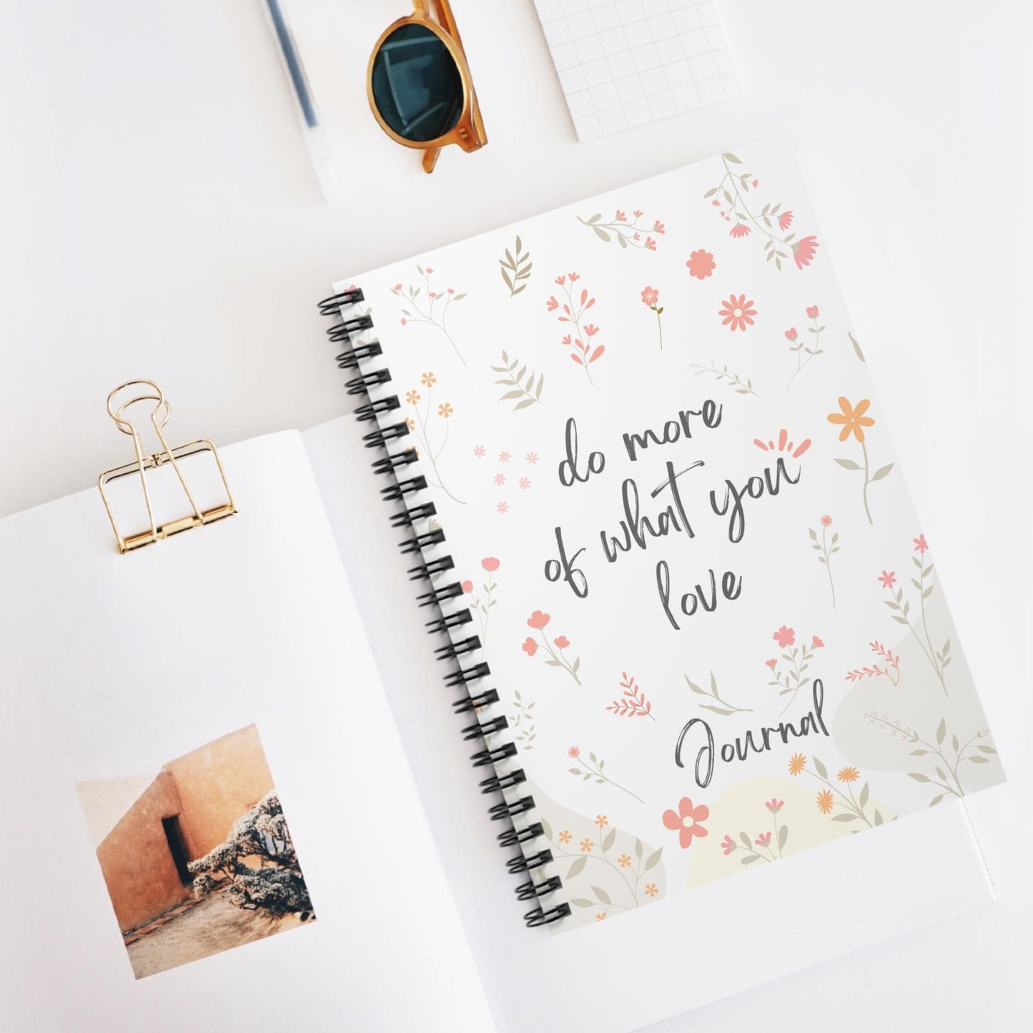 Inspirational Spiral Notebook - 'Do More of What You Love' Ruled Line Journal Motivational Notebook Gift for Writers Stationery Gift