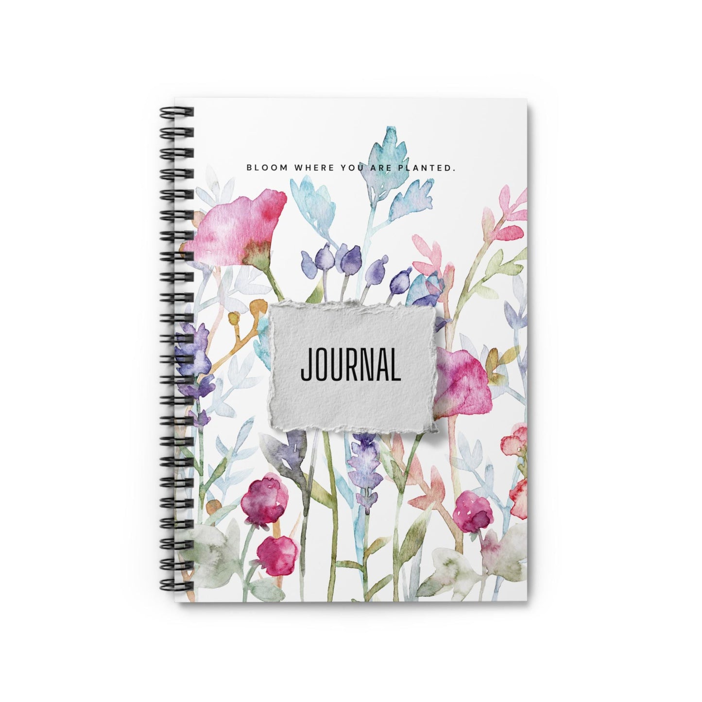 Flowers Blooming Spiral Notebook Journal Floral Pattern Diary School Note Pad Cute Gift for Writers Birthday Present Ideas