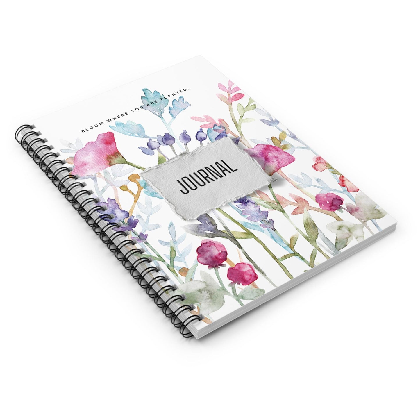 Flowers Blooming Spiral Notebook Journal Floral Pattern Diary School Note Pad Cute Gift for Writers Birthday Present Ideas