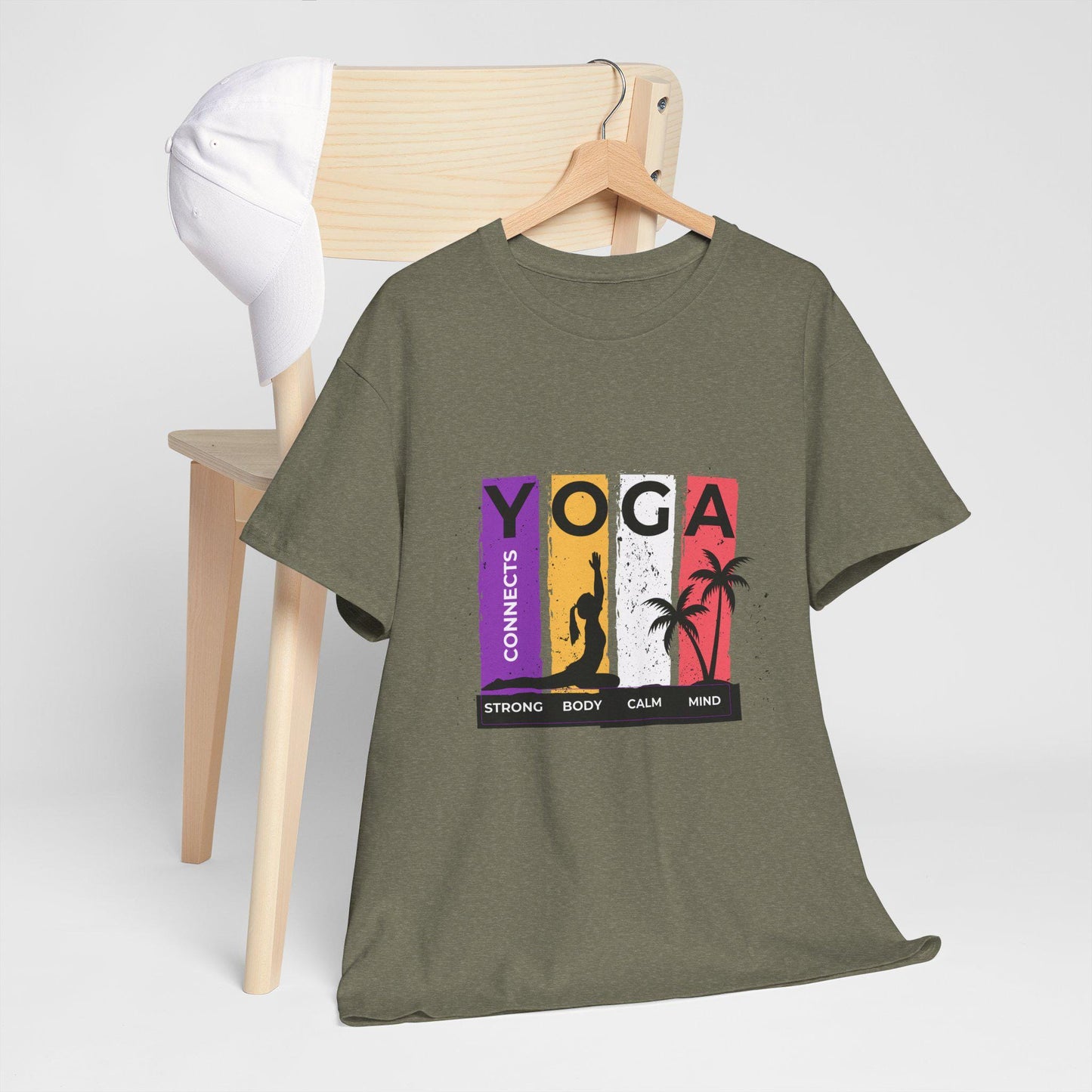 Strong Body Calm Mind T-Shirt – Unisex Heavy Cotton Tee – Fitness and Wellness Shirt – Workout Motivation Tee – Yoga and Mindfulness Apparel