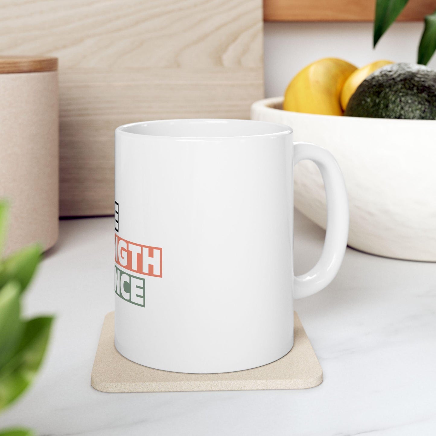 Peace Strength Balance Mug – Yoga and Wellness Coffee Cup – Mindfulness Tea Mug – Motivational Gift for Zen Lovers (11oz, 15oz)