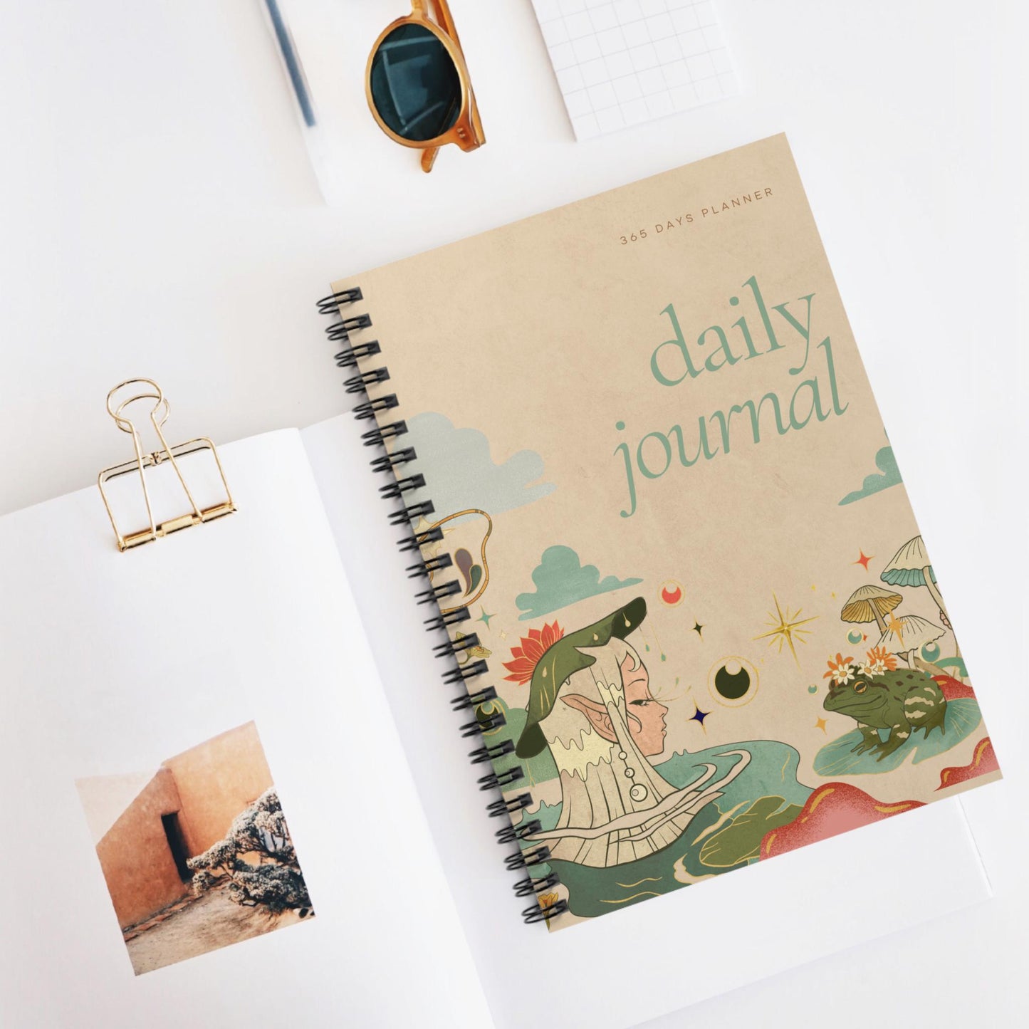Enchanting Pond Daily Journal Spiral Notebook Ruled Line Planner Diary Writing Pad – Ruled Notebook Planner Writing Pad