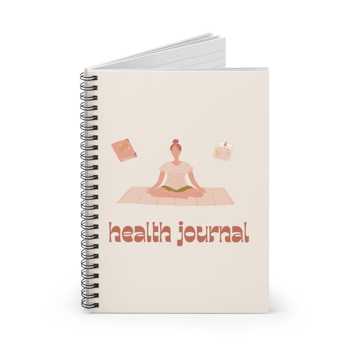 Yoga Health Journal Spiral Notebook – Wellness Planner, Ruled Line, Mindfulness Tracker