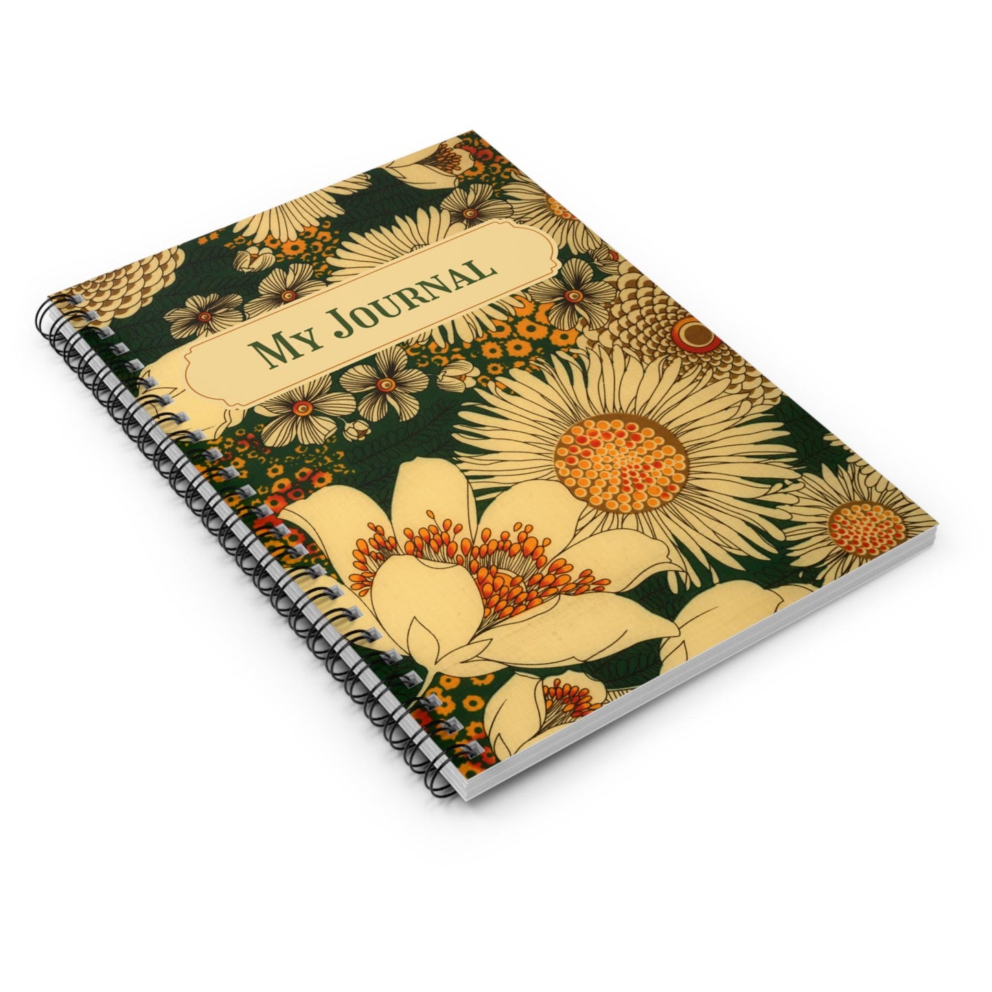 Sunflower Journal – Floral Notebook Ruled Diary Nature-Inspired Gift for Writers Ruled Line Diary Nature Inspired Planner Gift for Writers