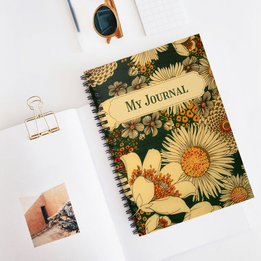 Sunflower Journal – Floral Notebook Ruled Diary Nature-Inspired Gift for Writers Ruled Line Diary Nature Inspired Planner Gift for Writers