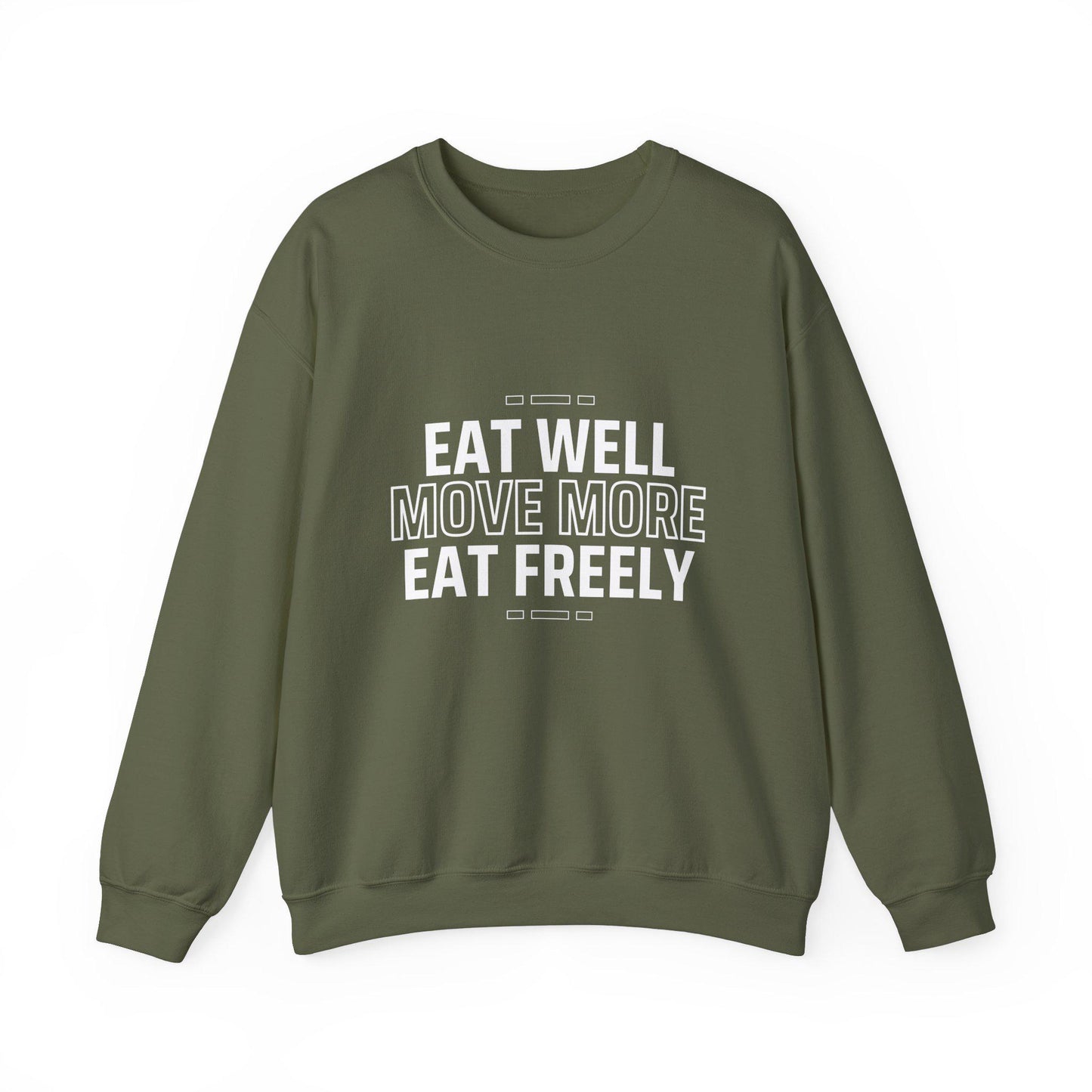 Eat Well Move More Sweatshirt – Healthy Lifestyle Crewneck – Fitness & Wellness Pullover – Motivational Gym Sweater