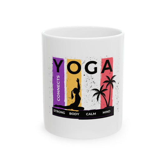 Strong Body Calm Mind Mug – Motivational Coffee Cup – Wellness Tea Mug – Gym Fitness Gift – Yoga Affirmation Mug (11oz, 15oz)