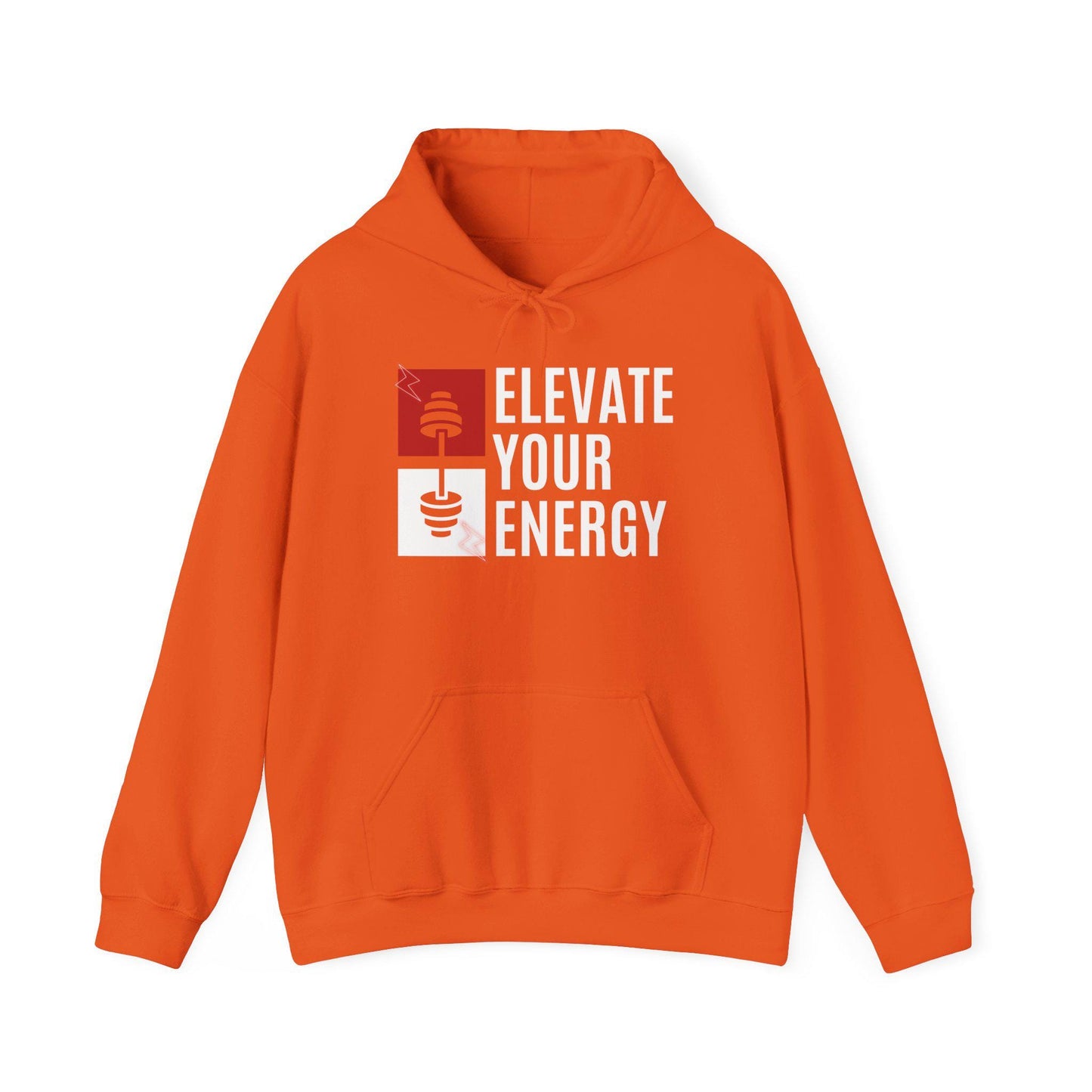 Elevate Your Energy Hoodie – Motivational Gym Sweatshirt – Fitness and Wellness Pullover – Cozy Workout Hoodie – Positive Vibes
