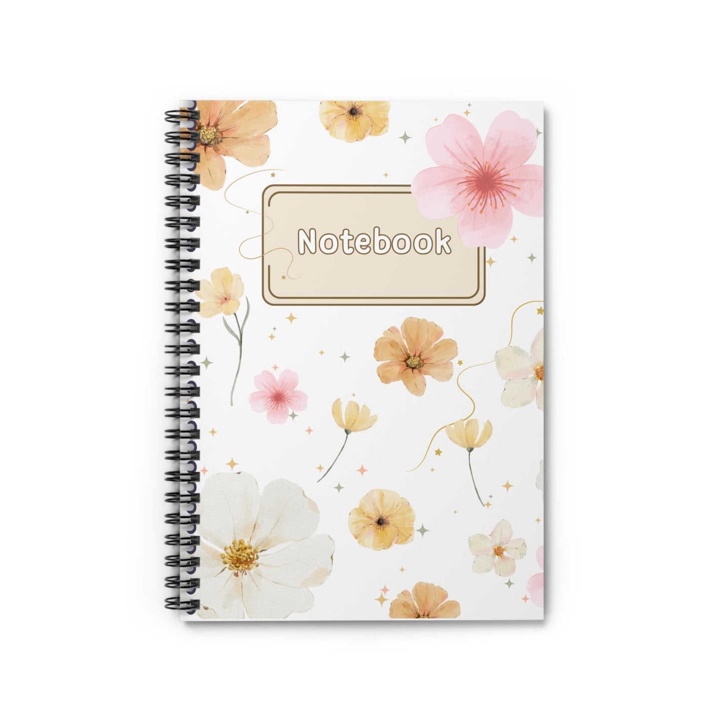 Spring Floral Notebook Floral Journal Flower Diary Garden Planner Blossom Spiral Notepad - Ruled Line