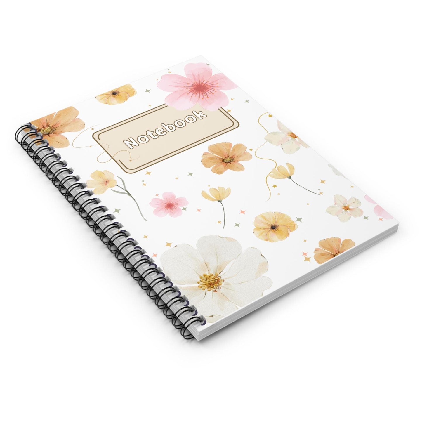 Spring Floral Notebook Floral Journal Flower Diary Garden Planner Blossom Spiral Notepad - Ruled Line