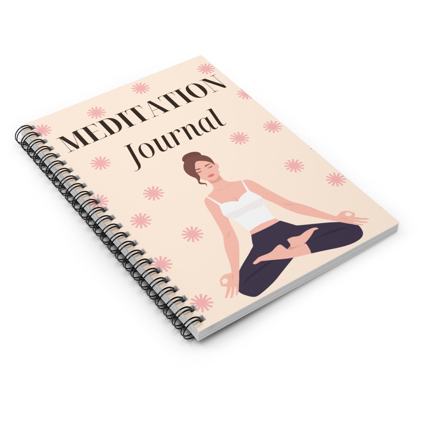 Meditation Journal Spiral Notebook – Mindfulness Tracker Ruled Line Self-Care Notebook
