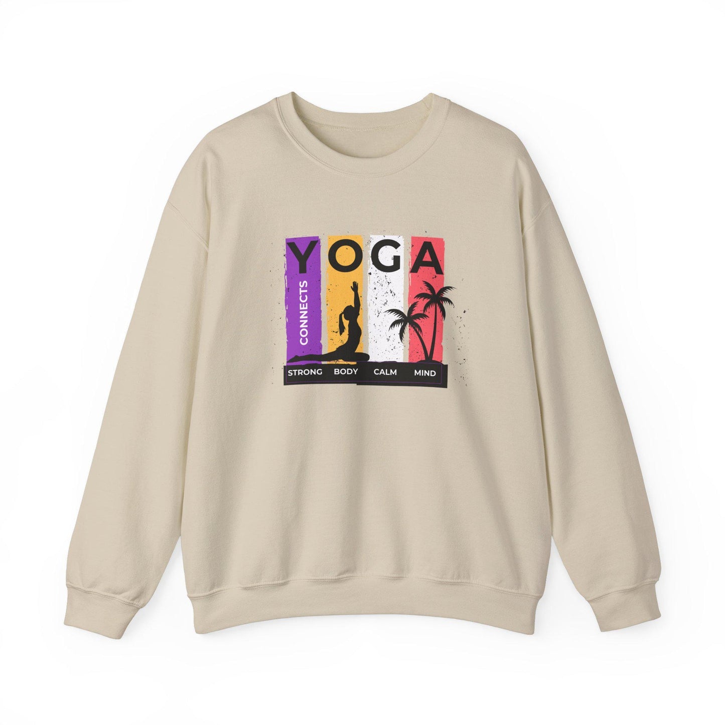 Strong Body Calm Mind Unisex Crewneck Sweatshirt Cozy Fitness and Yoga Pullover  Soft Warm Mindful Apparel for Wellness and Training