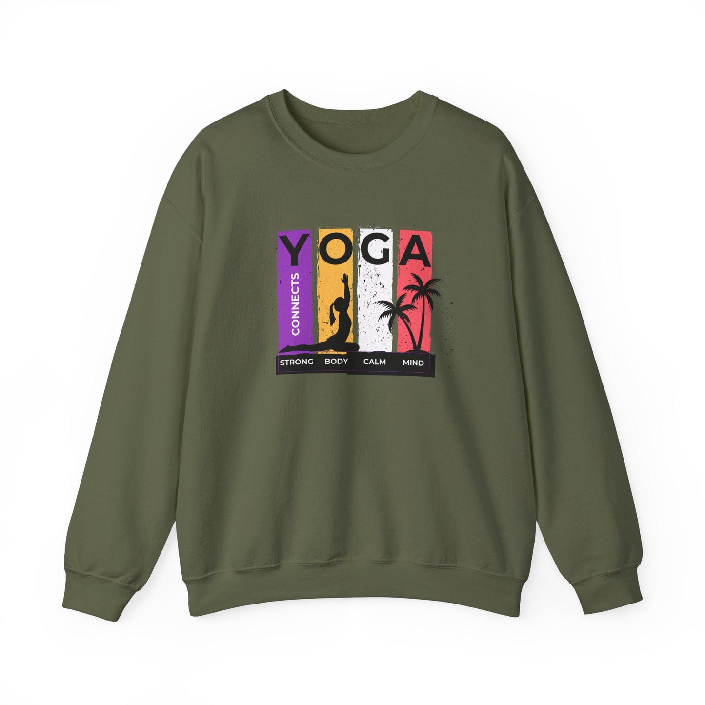 Strong Body Calm Mind Unisex Crewneck Sweatshirt Cozy Fitness and Yoga Pullover  Soft Warm Mindful Apparel for Wellness and Training