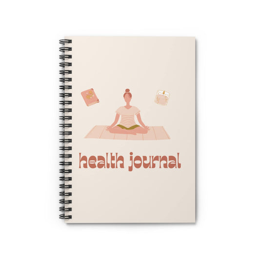 Yoga Health Journal Spiral Notebook – Wellness Planner, Ruled Line, Mindfulness Tracker